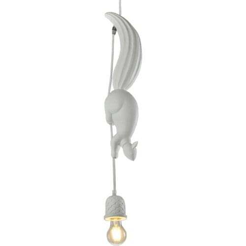 Creative Cute Colorful Squirrel Hanging Light Cartoon Animals Light Fixtures for Living Room Kitchen Pendant Lights Room Lights