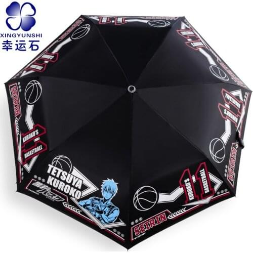 [Kuroko no Basket] Folding Umbrella Rain Women Anti UV Anime Umbrellas Parasol Cartoon Role Akashi Seijuro Kagami Summer 2019