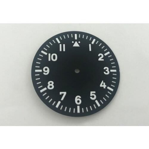 35.5mm Men Watch Dial Sterile Black With White Marks Fit Miyota 8205/8215 DG 2813 ,3804 Automatic Movement Super Luminous