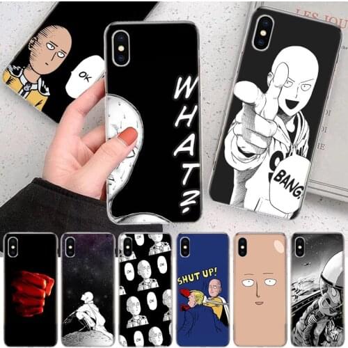 One Punch Man Anime Soft Cover Phone Case For Apple Iphone 12 11 Pro XS X Max XR 7 8 6 6S Plus 5S SE + Mini Customized Coque