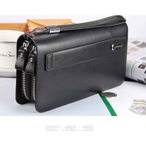 New Men Classic Wallet Luxury Long Clutch Handy Phone Bag For LG Male Business Leather Purse Large Capacity Mens Clutch Wallets