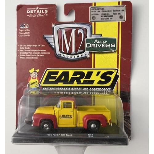 NEW M2 Machines 1:64 1956 FORD F-100 TRUCK EARLS AUTO DRIVERS LIMITIED Collection Die-casting Simulation Alloy Model Car Toys