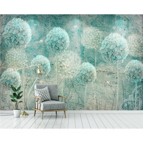 Beibehang Custom wallpaper home decor mural European retro abstract dandelion TV background walls 3d wallpaper papel de parede