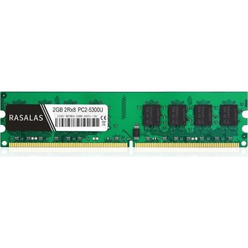 Rasalas 2GB 2Rx8 DDR2 667Mhz 800Mhz PC2-5300U PC2-6400U DIMM 1,8V Desktop PC RAM 240Pin Memory