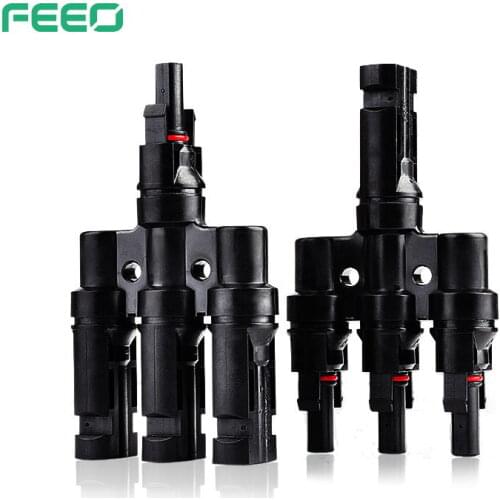 Branch-3 1000V 30A Solar Cable Connector T Branch Solar Panel Connectors Solar Connector