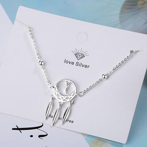 Simple retro openwork pattern bracelet literary dream catcher hand jewelry feather pendant lucky bracelet