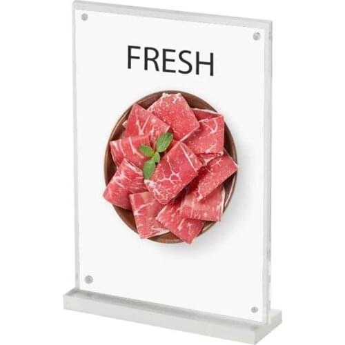 Clear Acrylic Display Card Holder A4/A5 T-shape Advertising Poster Price List Of Drinks Menu Holder Rack