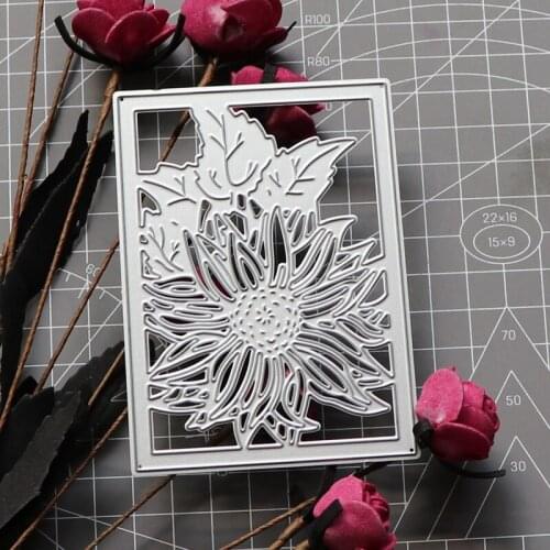 Rectangle Border Flower Leaf Metal Cutting Dies Stencils for Scrapbooking Card Making Embossing Die Cut Craft
