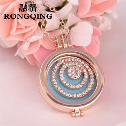 RONGQING 2018 New Phase box high quality Necklaces For women Fashion Fine Metal Chain Crystal Rhinestone Pendant