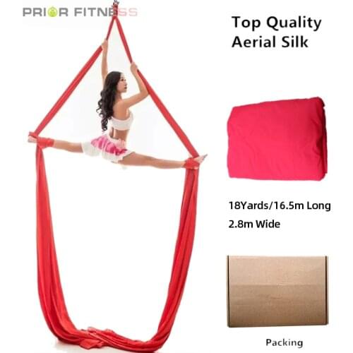 PRIOR FITNESS Yoga Swing 18Yards 16.5 Meters Aerial Silk Fabric Low Stretch Nylon High Strength Fly Silk 100% Quality guarant