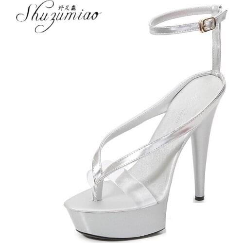SHUZUMIAO 2021 Dropship Big Size 42 43 High Heels Woman Shoes Sexy Pinch Toe Platform Summer Sandals Women Pumps 8 colors