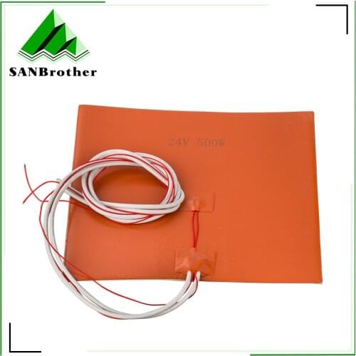 Silicone Heated Bed Heating Pad Waterproof 220/300x300/310/235/400 mm 12V/220/110 V for 3D printer Ender-3 cr10 Parts hot bed