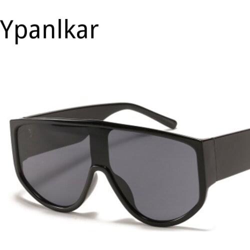 Oversized Square One Piece Sunglasses Women 2020 Luxury Brand Designer Retro Large Frame Sun Glasses Men Wide Legs Shades UV400