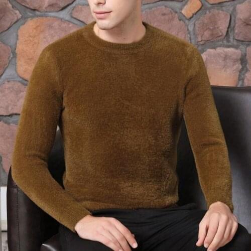 Winter Fur Turtleneck Sweater Men Knitted With A Throat Male Warm Fleece Mens Korean Clothes Turtle Neck Black Sweaters Jumpers