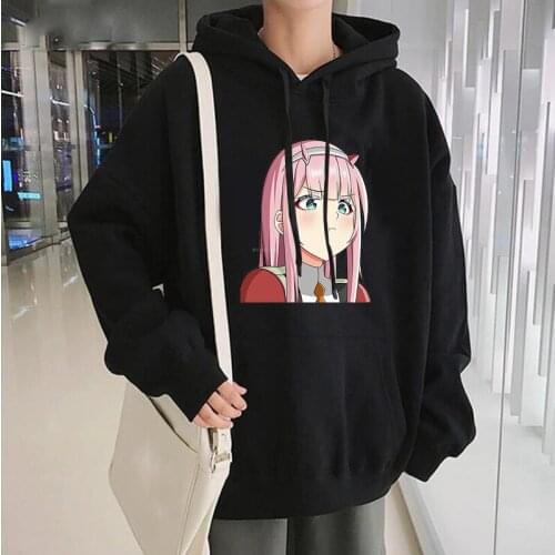 Anime Darling In The Franxx Zero Two Hoodies Harajuku Casual Streetwear Graphic Unisex Harajuku Korean Girls Sweet Sweatshirts