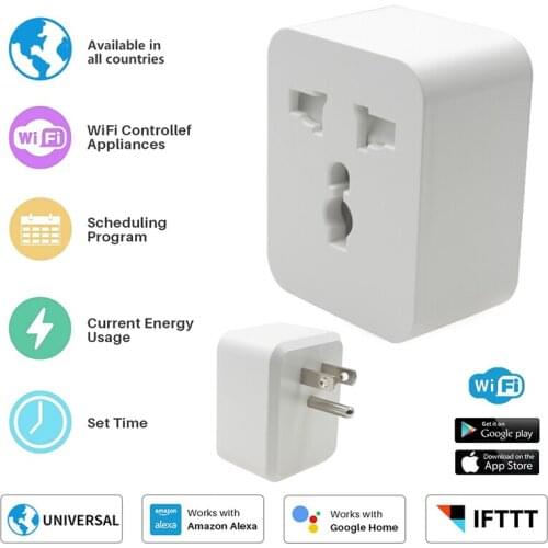 US 16/10A Smart Plug Wifi Smart Socket Energy Monitor Timing Function Smart Life APP Remote Control Works With Alexa Google Home