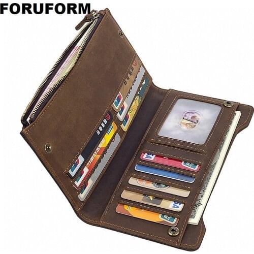 Large Capacity Genuine Leather Man Wallets Card Holder Credit Card Coin Purse Men Wallets Male Boarding Card Wallets LI-1980