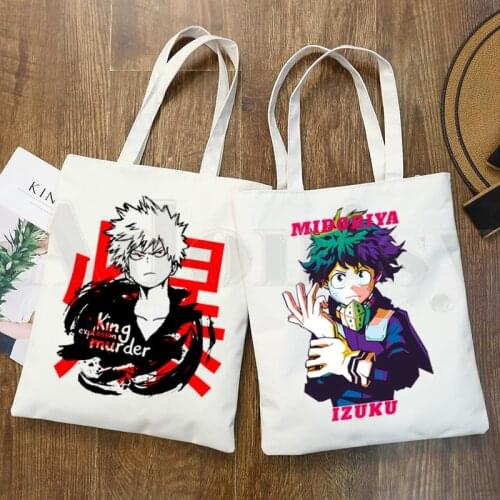 Boku No Hero My Hero Academia Deku Bakugou Anime Graphic Cartoon Print Shopping Bags Girls Fashion Casual Pacakge Hand Bag