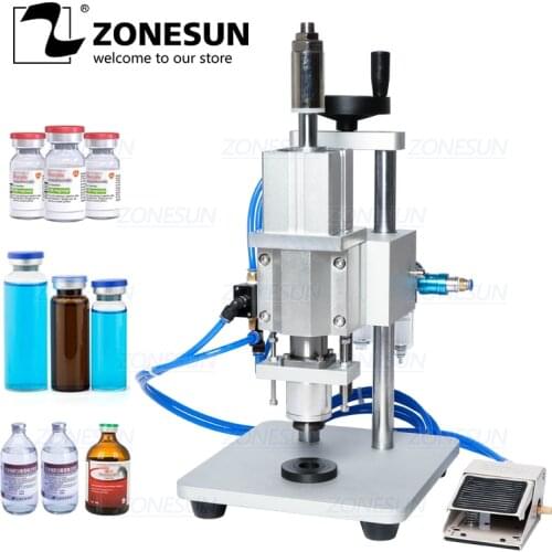 ZONESUN Pneumatic Capping Machine Oral Liquid Penicillin Bottle Capper Aluminum Glass Vial Crimper Machine