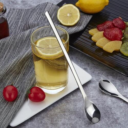 1pcs Creative Lengthened 316 Stainless Steel Spoon 304 Coffee Stirring Spoon Stirring Rod Long Handle Ice Cream Spoons