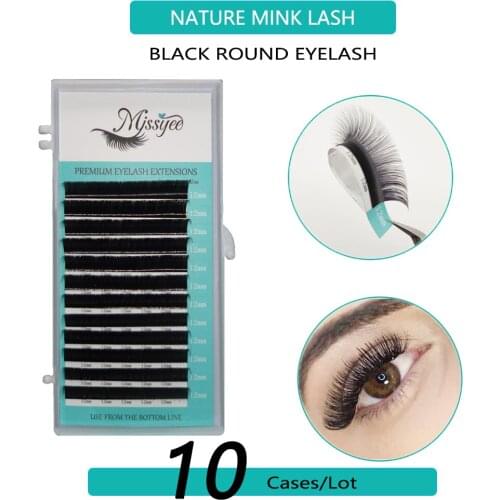 10 Trays/Lot Lash Mix 8~15 mm handmade korean pbt eyelash extension natural soft faux mink eyelashes lashes for extension