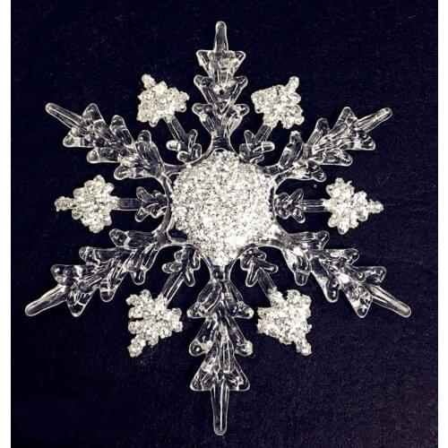 11cm diamond effect of acrylic snowflake for Christmas tree ornaments or window decoration 2pcs mixed