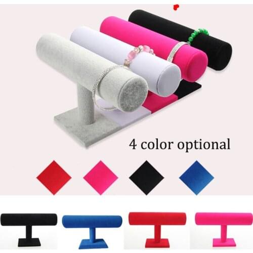 2019 Hot Portable Velvet Bracelet Bangle Necklace Chain Watch T-Bar Organizer Rack Jewelry Display Stand Holder SMA66