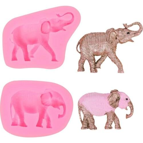 3D Animals Elephants chocolate soap mould chocolate cake decorating tools DIY baking Jello Jelly fondant silicone mold