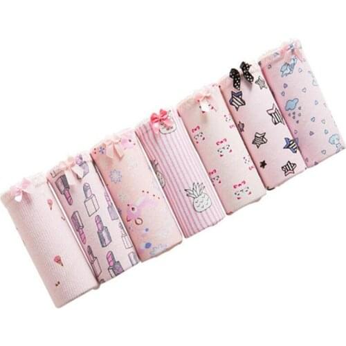 4PCS/Lot Children Cotton Underwear Young Girls Briefs Solid Low Waist Short Briefs Comfortable Ladies Panties TWY-858X-4p