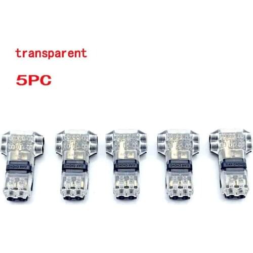 5pcs 2 Pin dc/ac 300v 10a 18-22awg no welding no screws Quick Connector cable clamp Terminal Block 2 Way Easy Fit for led strip