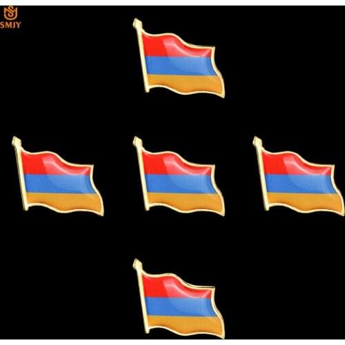 5PCS Armenia Custom Enamel Pin Patriot Travel Backpack Cowboy Hat/Suit Lapel Metal Brooch Badge Pins Jewelry