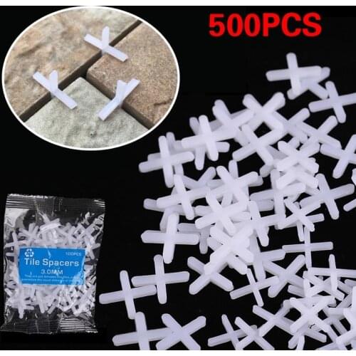 500pcs Tile Spacer Cross 1/1.5/2/2.5/3/4/5mm Plastic Tiling Ceramic Tilers Plumbers Clips Leveling System Locator Gap Tool