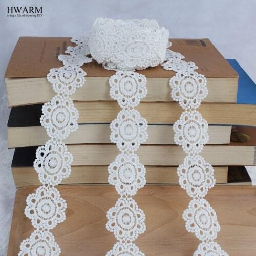 African white lace fabric 2019 high quality lace wedding decoration trim DIY 5yard New milk silk bar code lace spot lace fabric