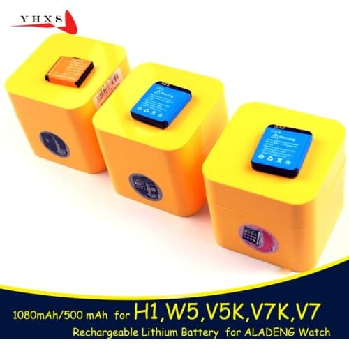 Rechargeable Lithium Battery 1080/500 M AH Replacement for V5K V7K H1 W5 V7 Kids Child Smart Watch Smartwatch Replace Battery