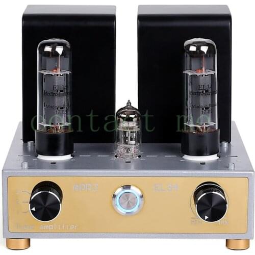 APPJ single-ended Class A EL34 tube amplifier, output power 6W + 6W，Frequency response 20-30KHZ，Sensitivity 500mV