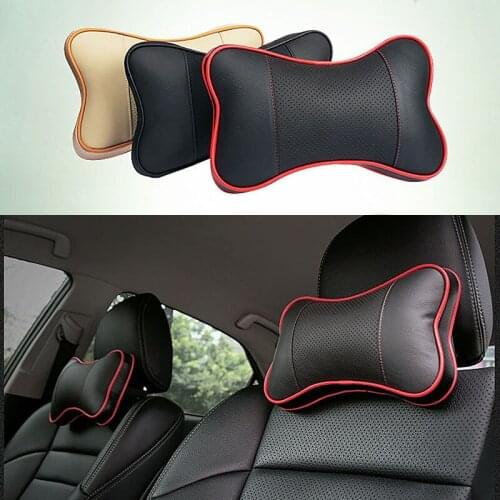 1pcs Top quality Pu Leather Car Neck Pillow Headrest Neck Rest Support Cushion Neck Protection Rest Pillows For Seat