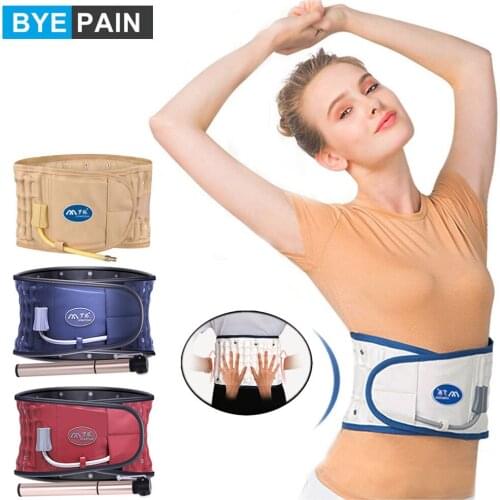 BYEPAIN Air Traction Waist Back Posture Corrector Pain Relief Back Belt Bandage Health Care Back Lumbar Support Brace Massager