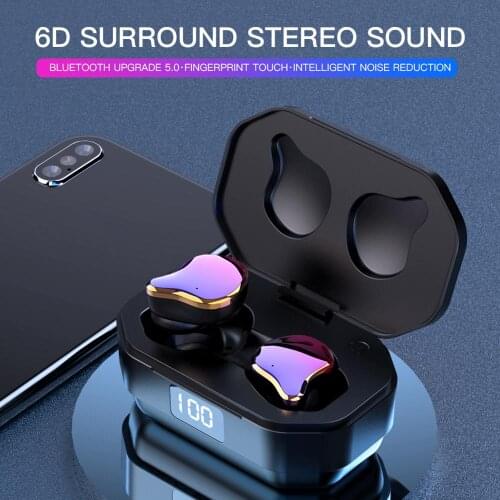 G01 6D Surround BT5.0 Earphone Touch Control TWS Wireless Earbuds HIFI Stereo IPX7 Waterproof Headphone Charging Compartment