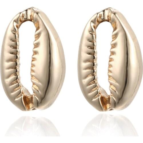 Hot Sale Fashion Alloy Shell Drop Earrings For Women Gold Silver Color Simple Personality Shell Earrings jewerly Gift Wholesale