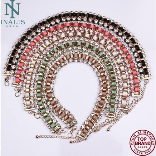INALIS Metal Necklaces For Women Various Rope Colors Available Geometric Cubic Zirconia First Choice For Fashion Girls Jewelry