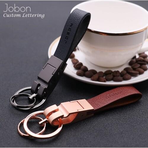 Jobon High-Grade KeyChain Leather Rope Key Holder Gift For Luxury Car Key Chain Holder Best Gift For Women Key Ring Bag Pendant