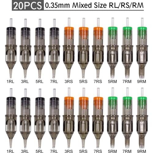 Tattoo Cartridge Needle Disposable Cartridge Tattoo Needle RL RS RM M1 Tattoo Needle for Tattoo Pen Machine 10/20/25pcs Mixed