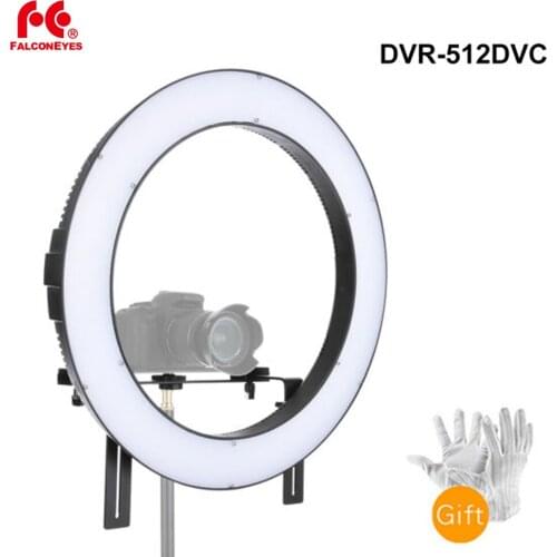 FALCON EYES 512 Ring LED Panel 31W 3000-5600k Lighting Video Film Continuous Light W/Camera Bracket/ filter DVR-512DVC Black