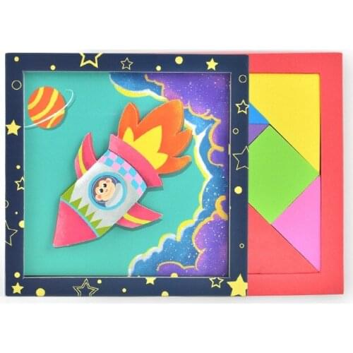 Magnetic 3D Puzzle Tangram Game Learning Educational Drawing Board Games Toy Gift for Children