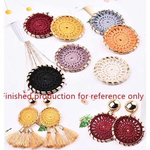 Min order 20pcs/lot 30mm alloy decoration handmade Weaving geometry rounds fashion charms diy jewelry earring pendants