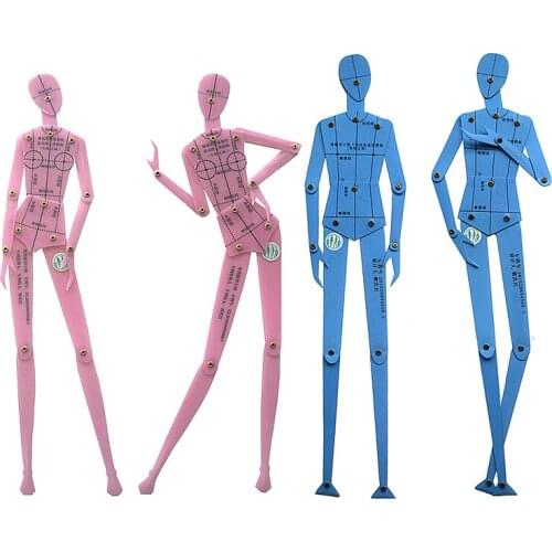 Fashion Illustration Ruler Set Human Body Diagram Template Men and Women Fashion Character Template Combination Board
