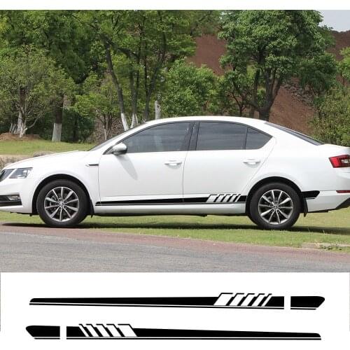2Pcs For Skoda Octavia 2 A7 A5 VRS Fabia 3 Rapid Superb 3 Kodiaq Scala Karoq Kamiq Side Door Car Stickers Car Tuning Accessories