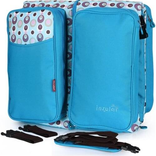 New Multifunctional Folding Crib with Mosquito Crossbody Net Large Capacity Mummy Bag Mother and Baby Outing Package