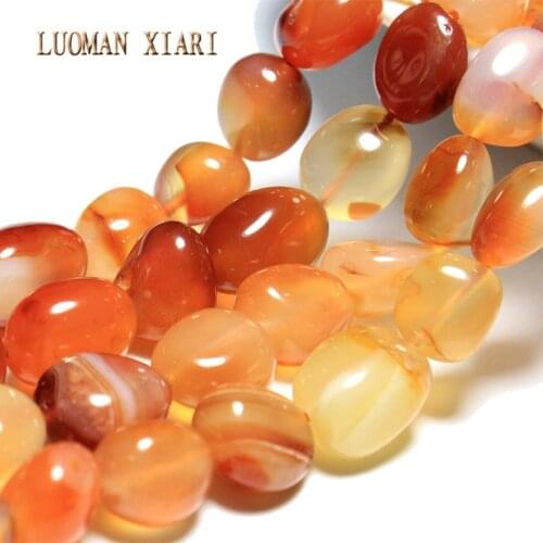 Wholesale Irregular Gravel Shape 9-12 mm Natural Red Agat Stone Beads For Jewelry Making Stone DIY Bracelet Necklace Strand 15