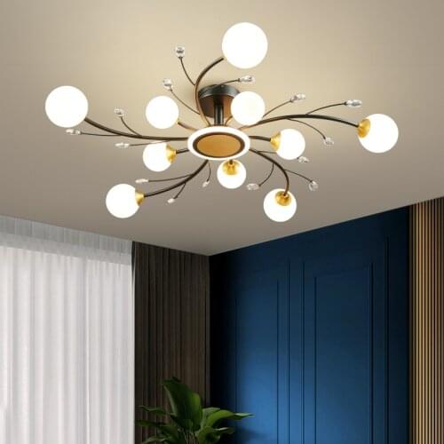 Living room lamp chandelier modern minimalist atmosphere light luxury restaurant crystal Nordic decorative led ceiling lamps